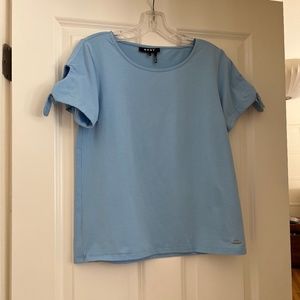 DKNY Stretch Cotton Top with Sleeve Cut-Outs
